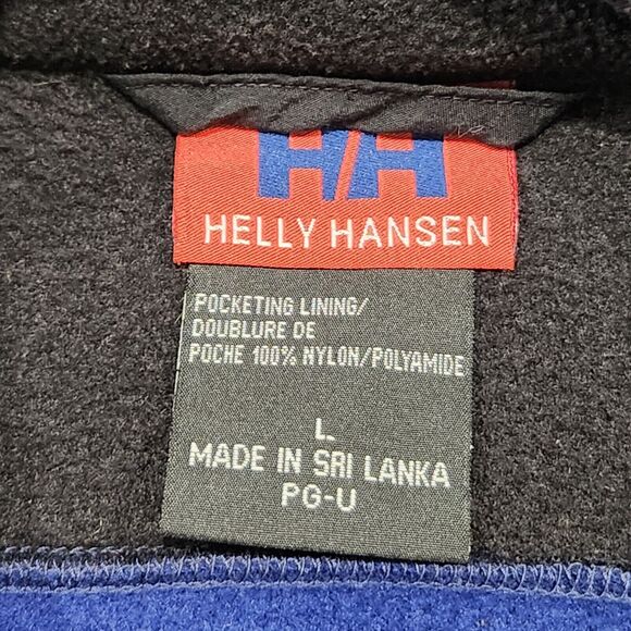 VTG 90s Helly Hansen Mens L Large Fleece Full Zip Blue Black Vest Jacket - Picture 6 of 11